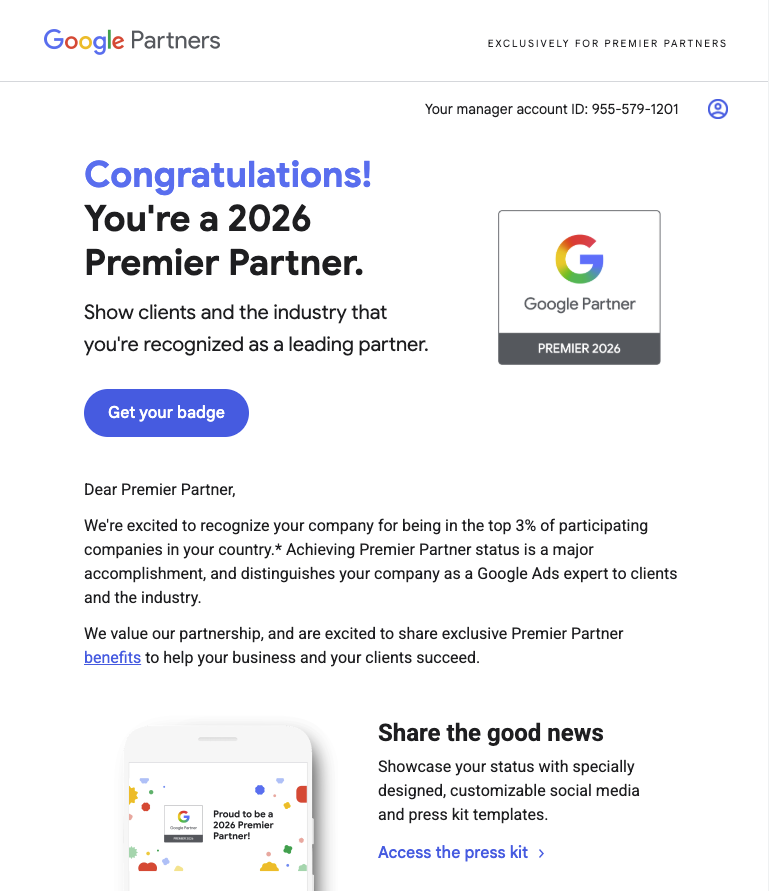 2026 Google Premier Partner